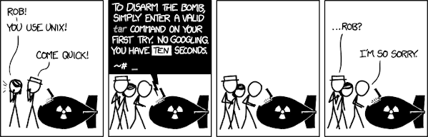 tar - fumetti XKCD per Linux