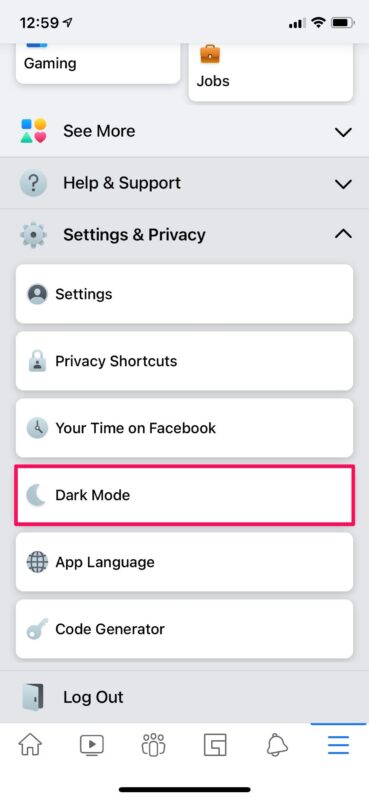 Come abilitare la modalità oscura di Facebook su iPhone