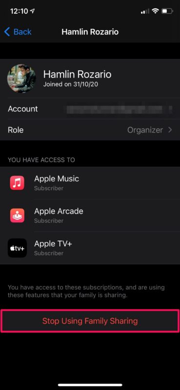 Come interrompere la condivisione di Apple Music con i membri della famiglia