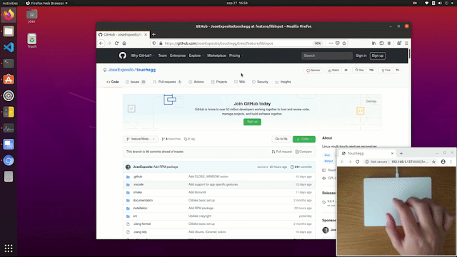 Gesti multi-touch del touchpad Touchegg Linux