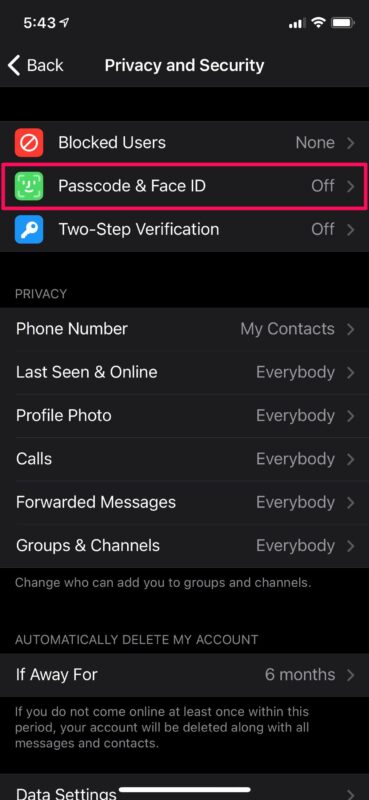 Come bloccare le chat di Telegram con Face ID su iPhone