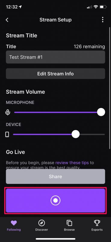 Come trasmettere i giochi per iPhone su Twitch