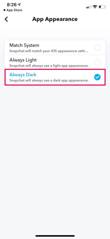 Come utilizzare la modalità oscura in Snapchat su iPhone