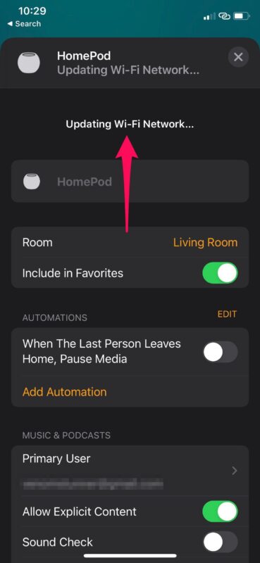 Come cambiare la rete Wi-Fi di HomePod