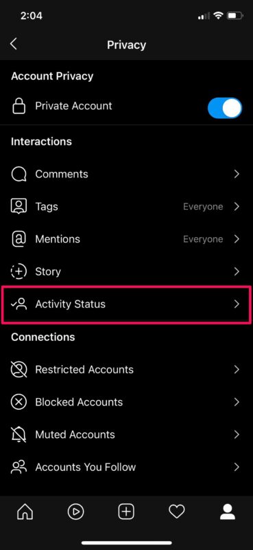 Come nascondere lo stato dell'attività su Instagram