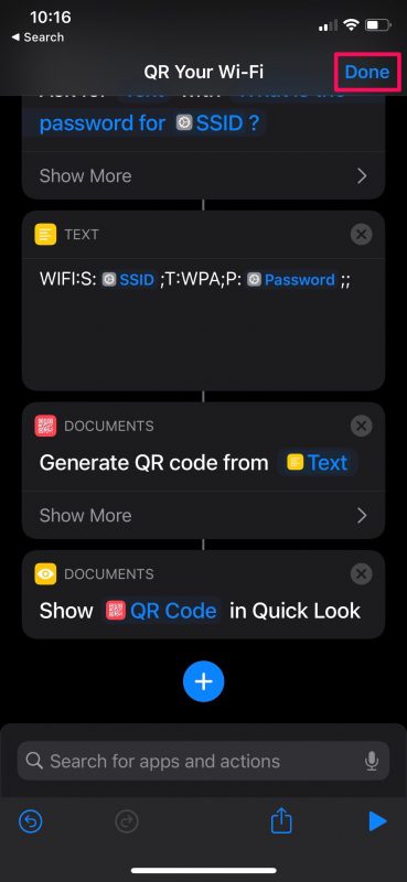 Come convertire la password Wi-Fi in codice QR su iPhone