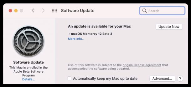 MacOS Monterey beta pubblica 3