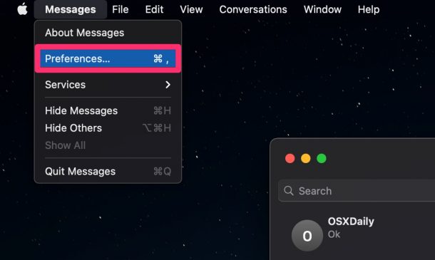 Come modificare l'account iMessage su Mac