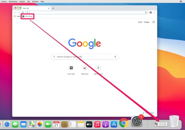 Come aggiungere i segnalibri di Chrome al dock del Mac