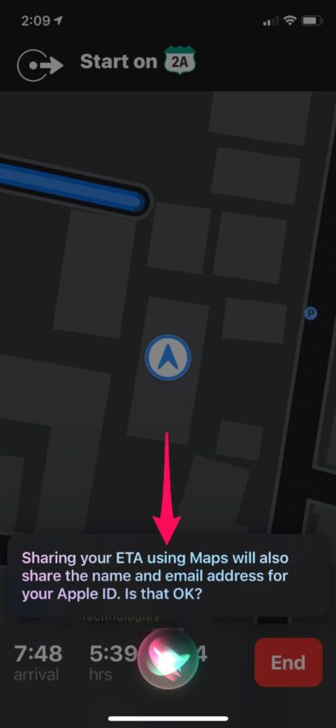 Come convincere Siri a condividere l'ETA durante la navigazione con Apple Maps