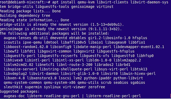 Come installare il server kvm su Debian Linux 9
