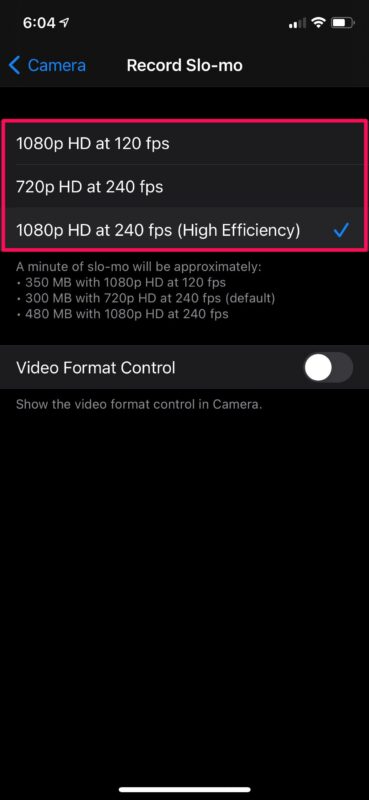 Come modificare il frame rate della fotocamera dell'iPhone