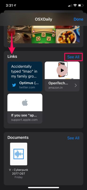 Come visualizzare tutti i collegamenti condivisi nei messaggi su iPhone e iPad