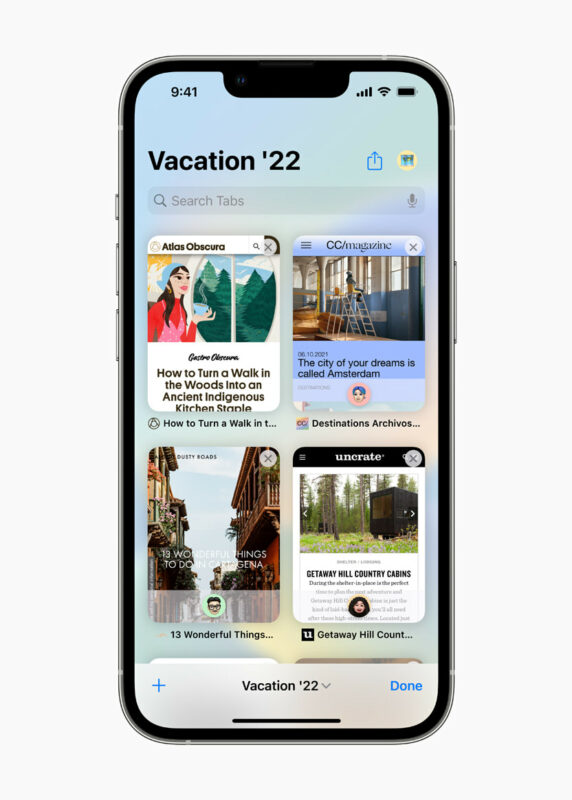 Safari nei gruppi di schede condivise di iOS 16