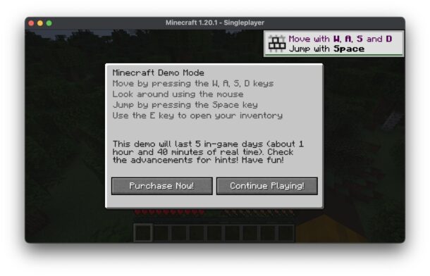 Restrizioni della demo di Minecraft e limiti di prova