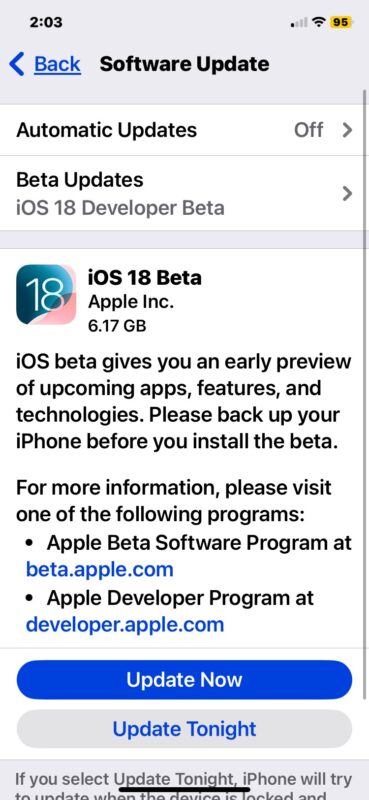 Scarica e installa subito iOS 18 beta