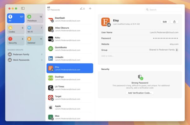 Applicazione password Sequoia per MacOS