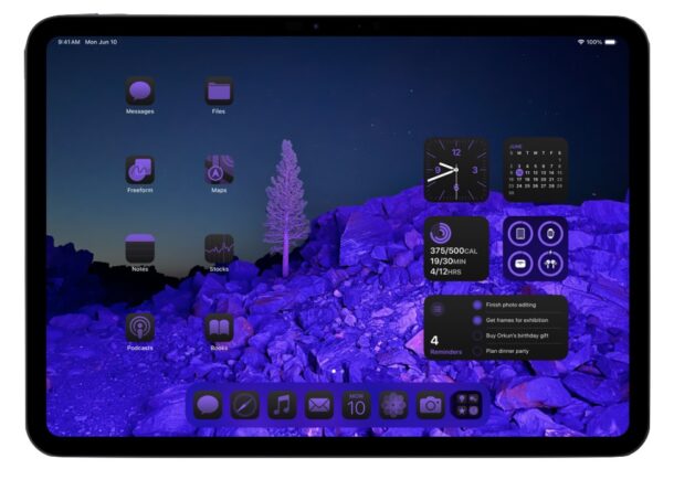 Schermata iniziale di iPadOS 18 con personalizzazioni