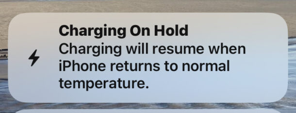 Avviso di temperatura in carica in attesa dell'iPhone