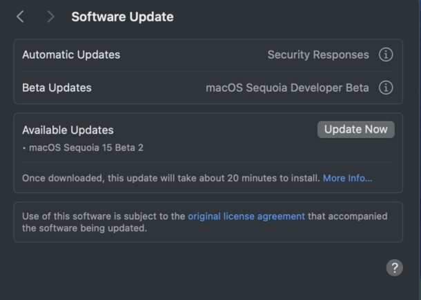 MacOS Sequoia beta 2 