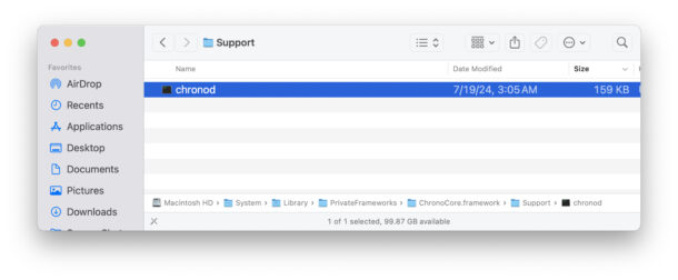 percorso chronod in MacOS