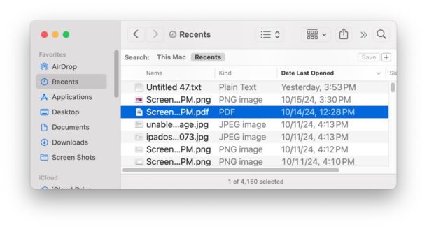 La cartella Recenti funziona di nuovo con i file visualizzati su Mac