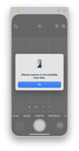 Non puoi utilizzare la fotocamera dell'iPhone da iPhone Mirroring sul Mac