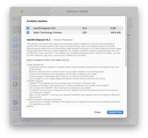 Mac OS Sequoia 15.2