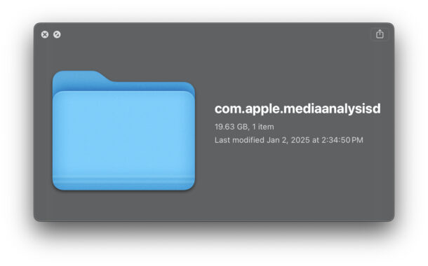 La cartella cache com.applemediaanalysis.d occupa grandi quantità di spazio di archiviazione su Mac